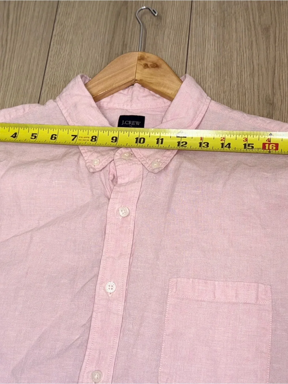 J Crew Men's XL light Pink Linen Cotton Button-down Long Sleeve Shirt Slim Fit